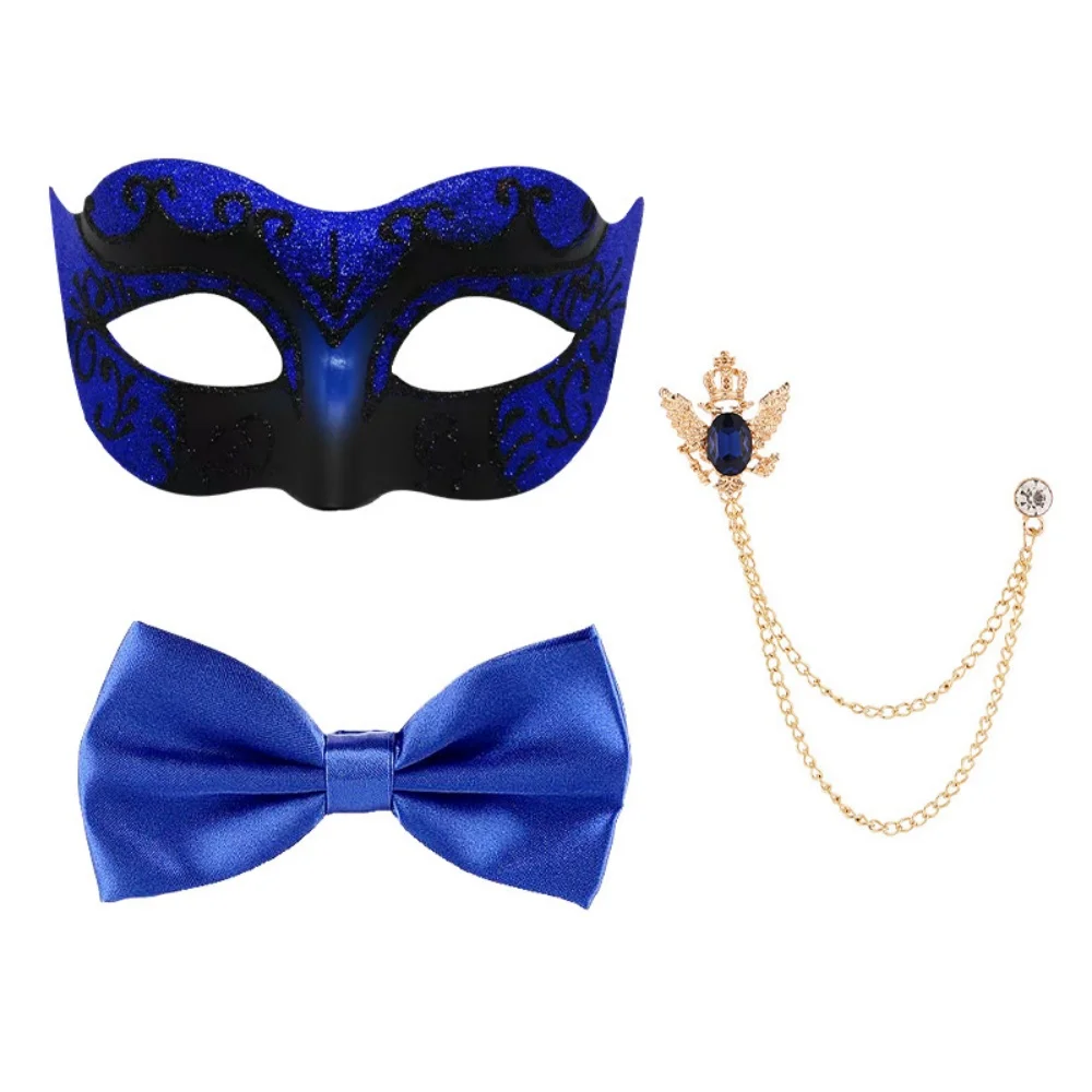 Couple Masks Set  Party Mask Necklace Brooch Set Venetian Carnival Masks High-Quality Masquerade Mask Set For Special