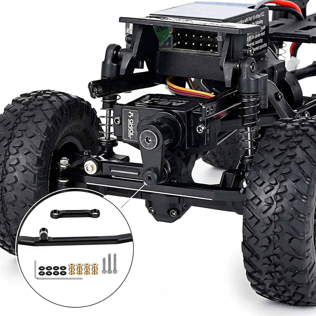1/24 Axial SCX24 CNC Aluminum Link Rods – Steering Linkage Upgrade for Deadbolt C10 JLU Gladiator Bronco Crawler