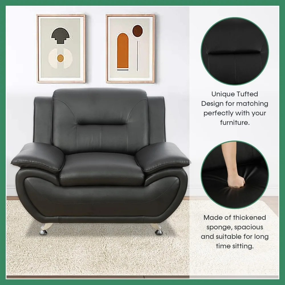 Leather Sofa Set,Sofa and Loveseat Sets for Living Room Furniture Sets, Loveseat and Couch 2-Piece for Living Room/Office image 5