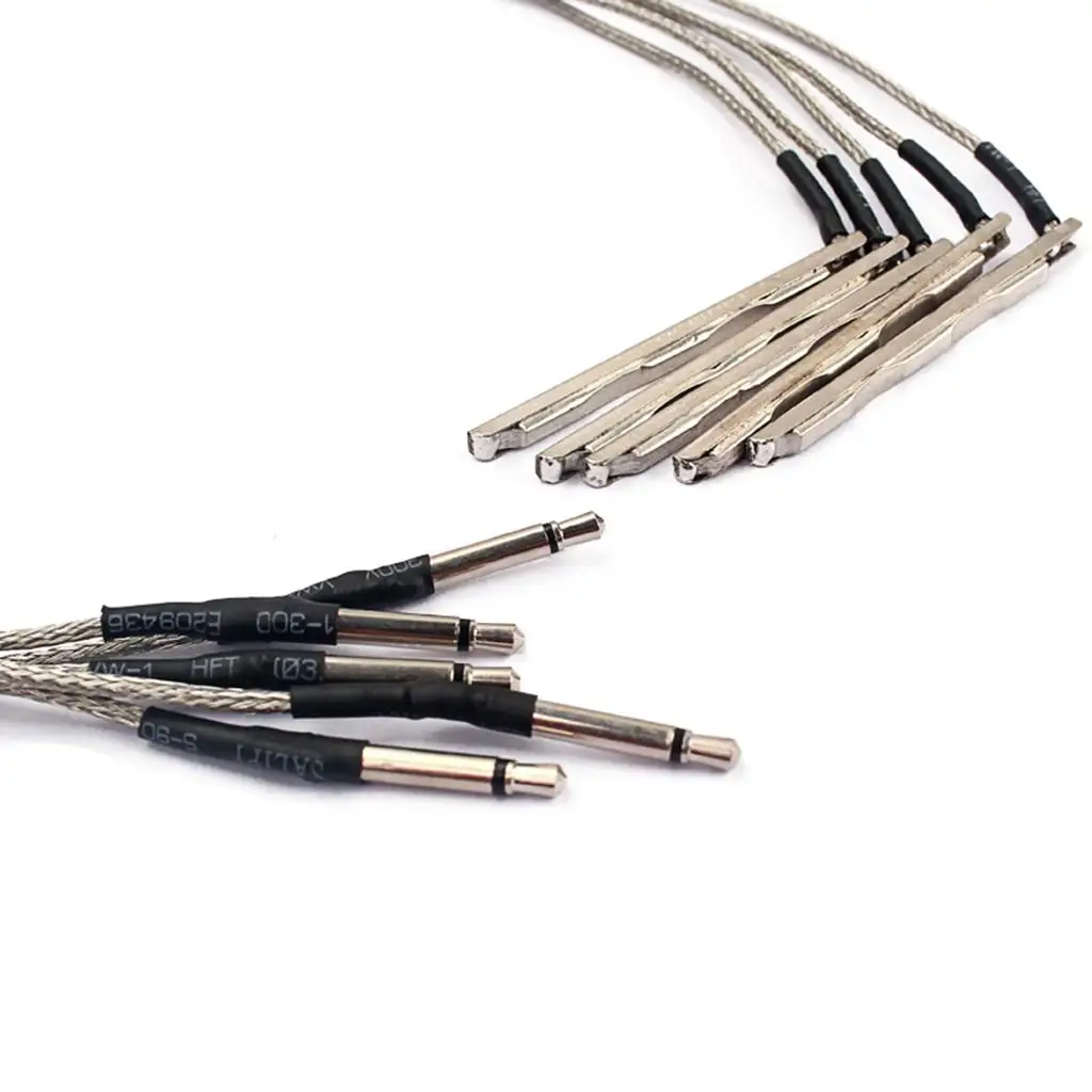 Cigar Box Guitar Pickup Piezo Cable Set Compact 40.8 Mm Transducer Rod 2.5 Mm Plug for 3 String Project