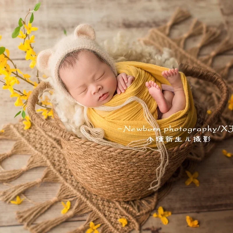 Neugeborenen Fotografie Requisiten Wrap Baby Decke Weiche Dehnbare Baumwolle Windeln Fotografie Hintergrund Babys Zubehör