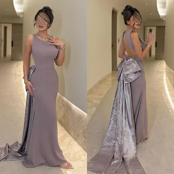 Personalizado estilo chinês jérsei plissado arco trompete o-pescoço vestidos longos sob medida vestidos de ocasião tamanhos disponíveis