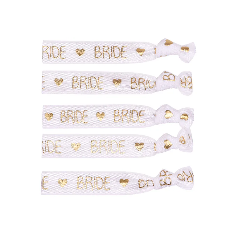 6/11pcs Team Bride Wristbands Bachelorette Party Bracelet Bride To Be Decoration Wedding Party Bridal Shower Supplies Hair Ties