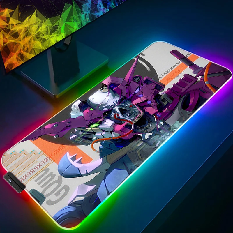

RGB светодиодный настольный коврик, коврик для мыши, M-механический W-warrior G-gundam, коврик для мыши в стиле аниме, аксессуары для ПК, геймерский коврик для клавиатуры, игровые расширенные коврики