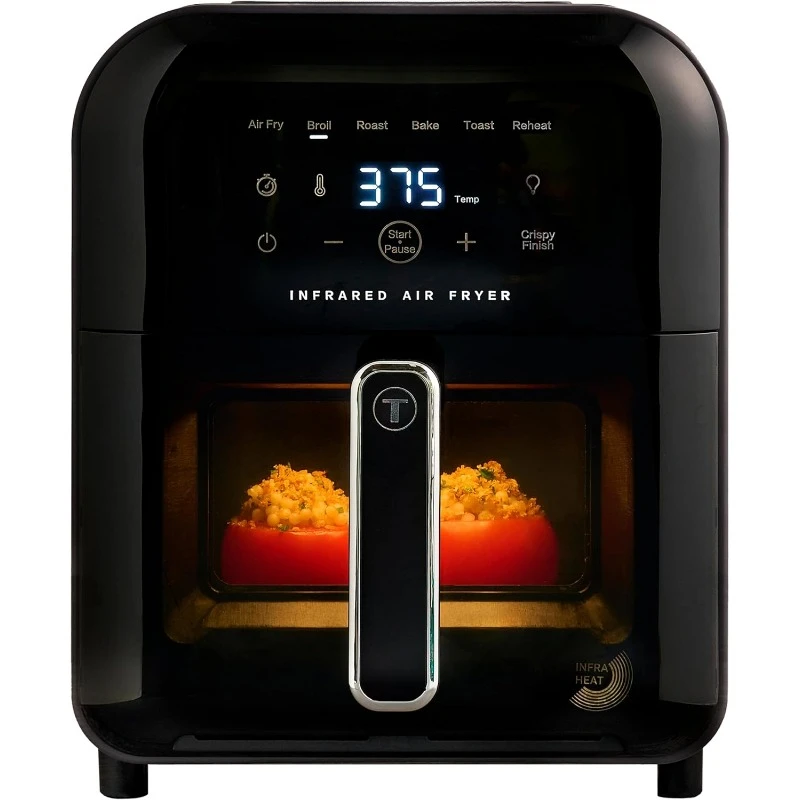 Infrared Air Fryer: 6 qt Digital Touch Screen, 7-in-1 Cooking Functions, 45-Seconds to reach 750°F on carbon