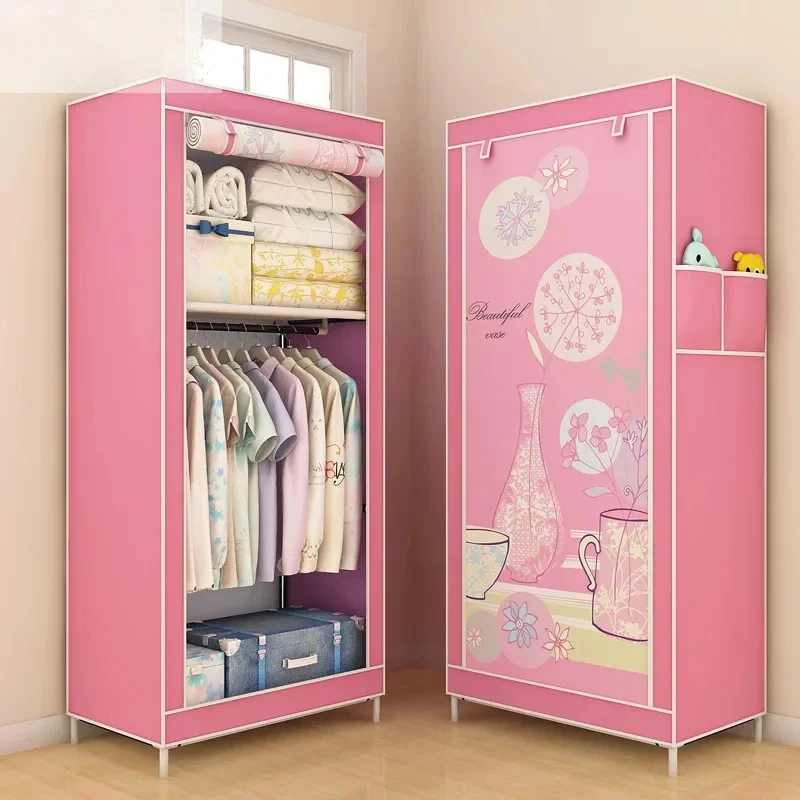 Compact Wardrobe Simple Cloth Storage Student Reinforced Thickened Korean Fabric Closet Ideal For Single Person Use