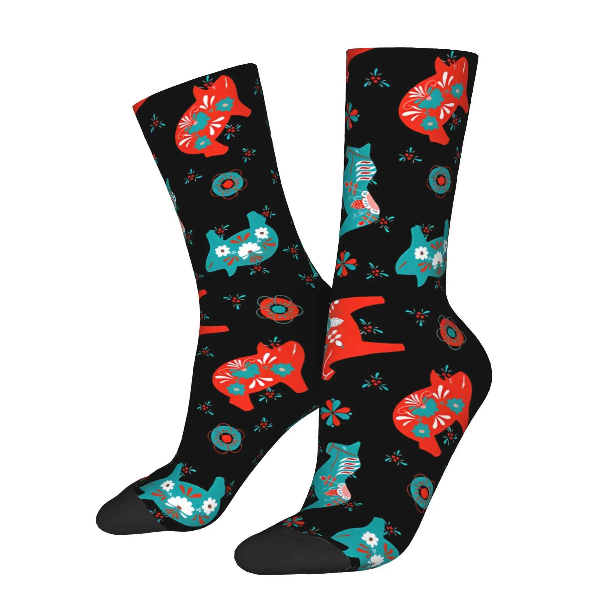 

Swedish Dala Horses Sock Printed Man Polyester Fashion