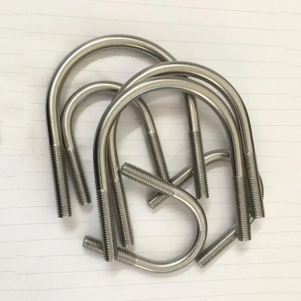 5-10pcs SS316 U Tube Card M6/M8* Various Sizes Stainless Steel DIN3570 U-shaped Tube Clamp U-bolts for Pipe Fitting