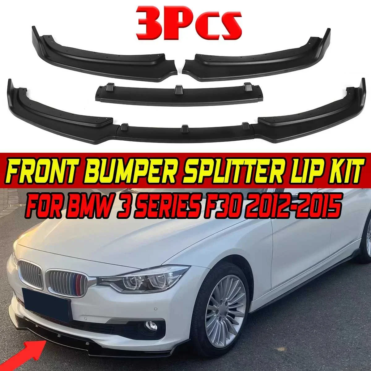 

F30 Car Front Bumper Splitter Diffuser Protector Spoiler Deflector Lips Guard For BMW 3 Series F30 2012 2013 2014 2015 Body Kit