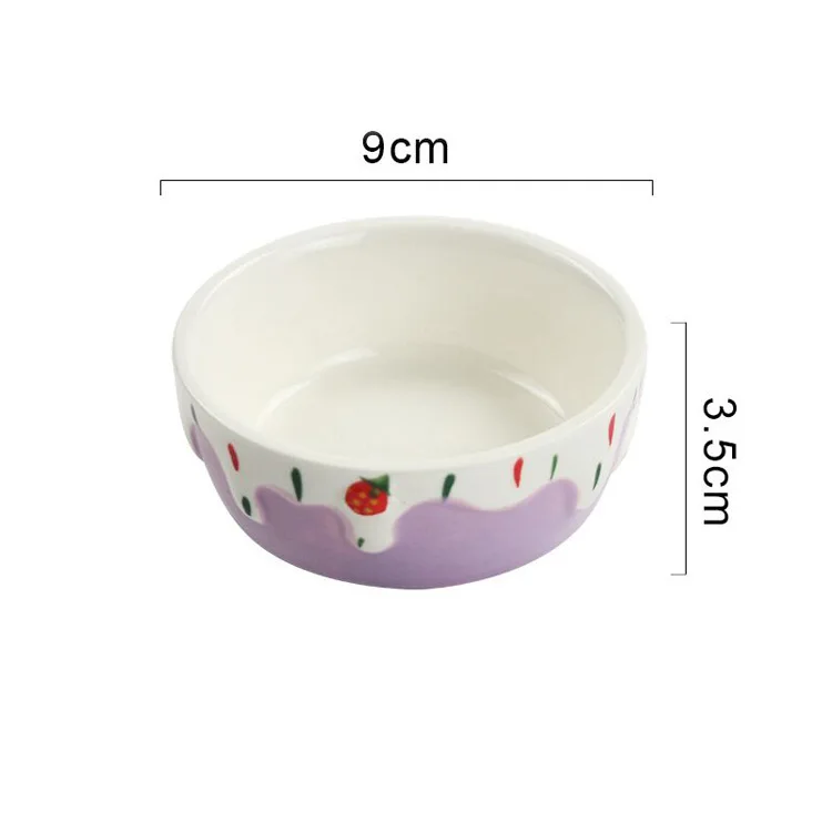 Hamster ceramic food bowl large size golden bear rabbit Totoro hedgehog guinea pig anti rollover and splash food bowl view 6