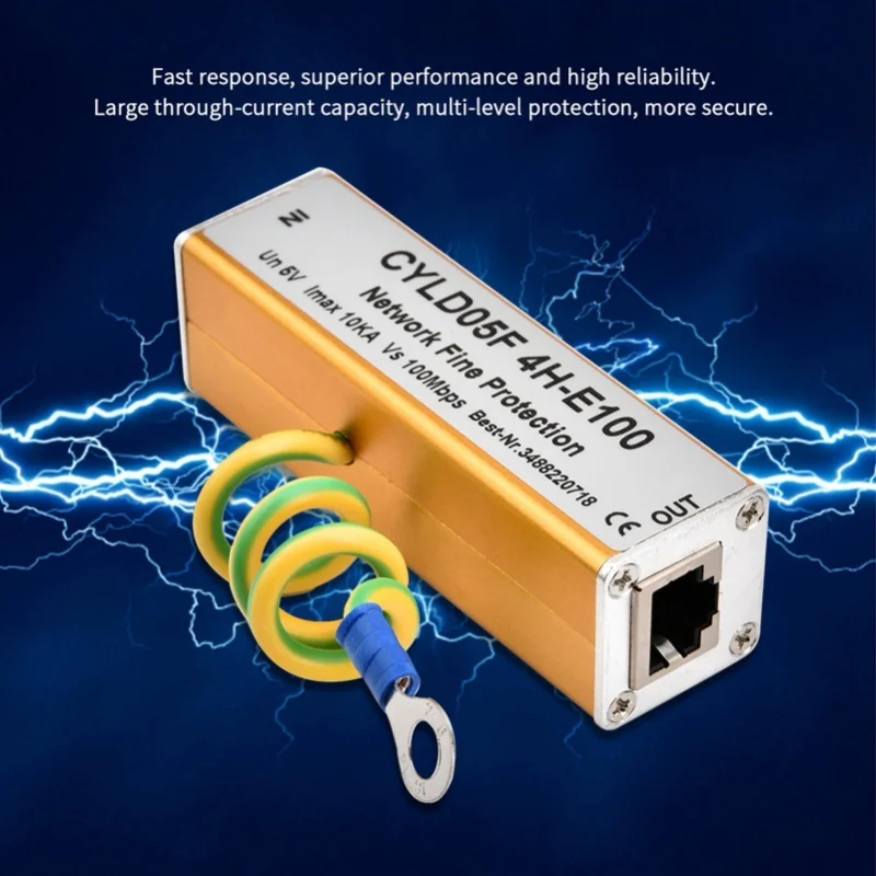 RJ45 RJ11 محول إيثرنت شبكة عرام حامي الرعد صواعق الإضاءة حماية 5 فولت
