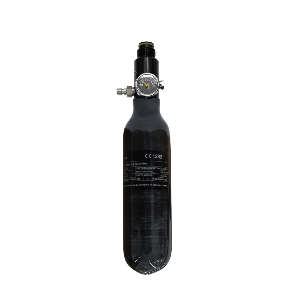 TUXING 0.22L 300Bar 30Mpa 4500Psi 220cc Carbon Fiber Cylinder Air Tank Air Bottle with Thread M18*1.5