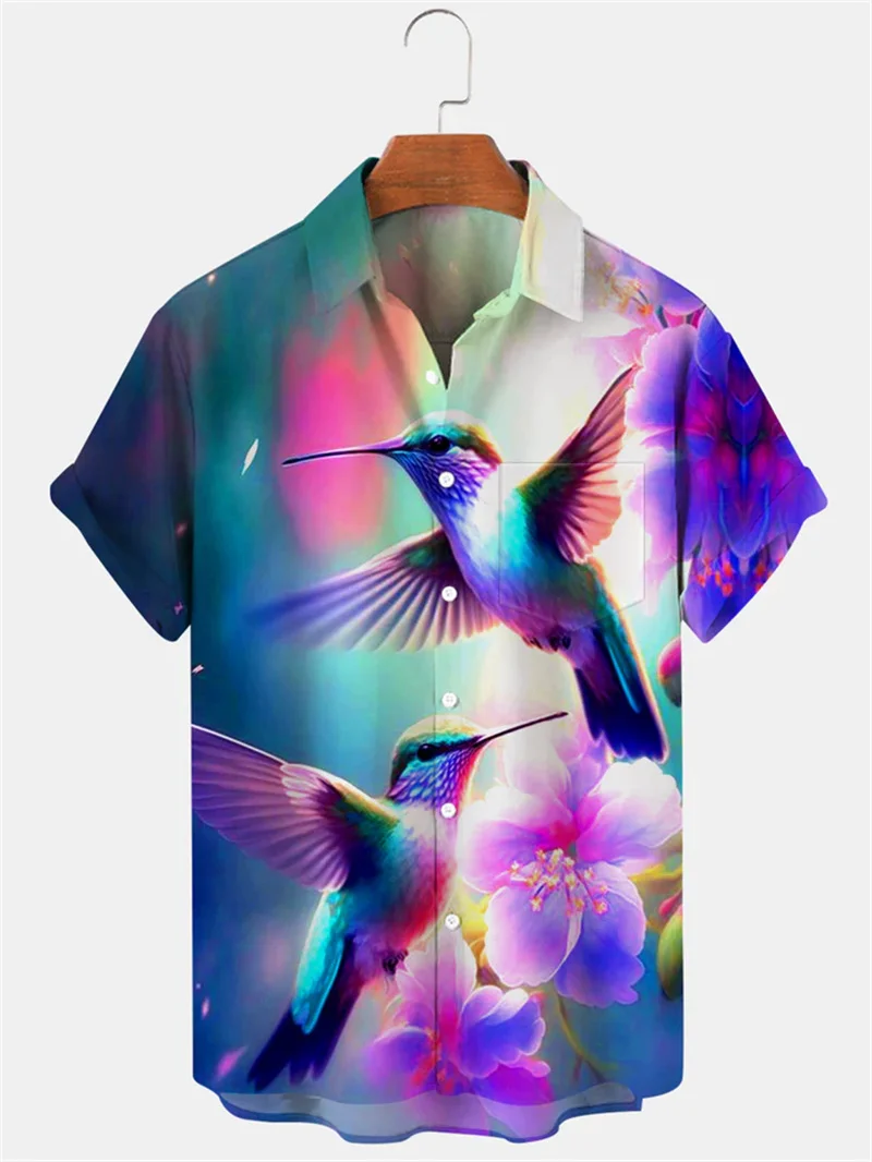 

Men's Hawaiian Coconut Tree Pattern Shirt Summer Beach Sunset Shirt Men's Casual Short sleeved Shirt 3D Printed Shirt