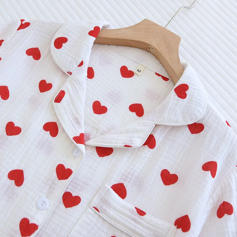 بيجامة حلوة للسيدات صيفية جديدة من القطن الخالص بأكمام قصيرة مجموعة ملابس منزلية صيفية لطيفة