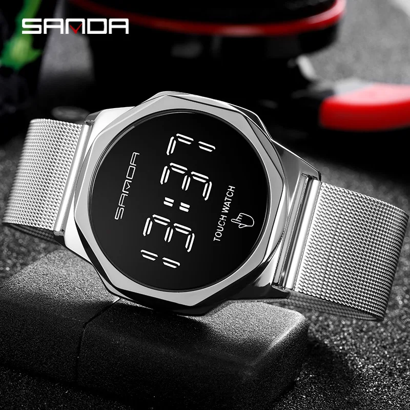 Sanda New 8010 Style Electronic Form Movement Male And Female Middle School Student Wrist Watch Touch Key Waterproof Watch