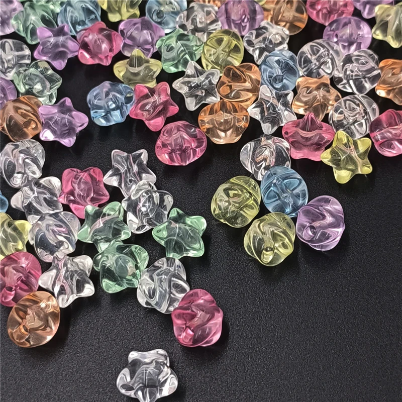 10Pcs 12mm Acrylic Transparent Three-dimensional Pentagram Candy Dispersion Beads DIY Necklace Bracelet Jewelry Keychain