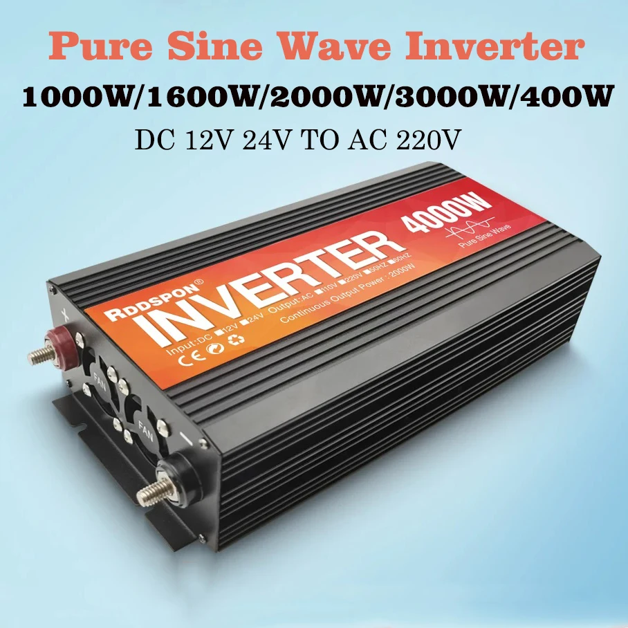 

Pure Sine Wave Inverter DC 12V 24V To AC 220V 50Hz 60Hz 4000W 3000W 2000W 1600W 1000W Car Inverter Solar Inverters Transformer