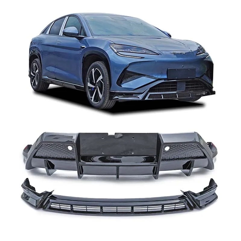 

Новый стильный комплект кузова автомобиля для Byd Sea lion 07 Ev 24-25, губа переднего бампера и задний диффузор, глянцевый черный полипропиленовый материал