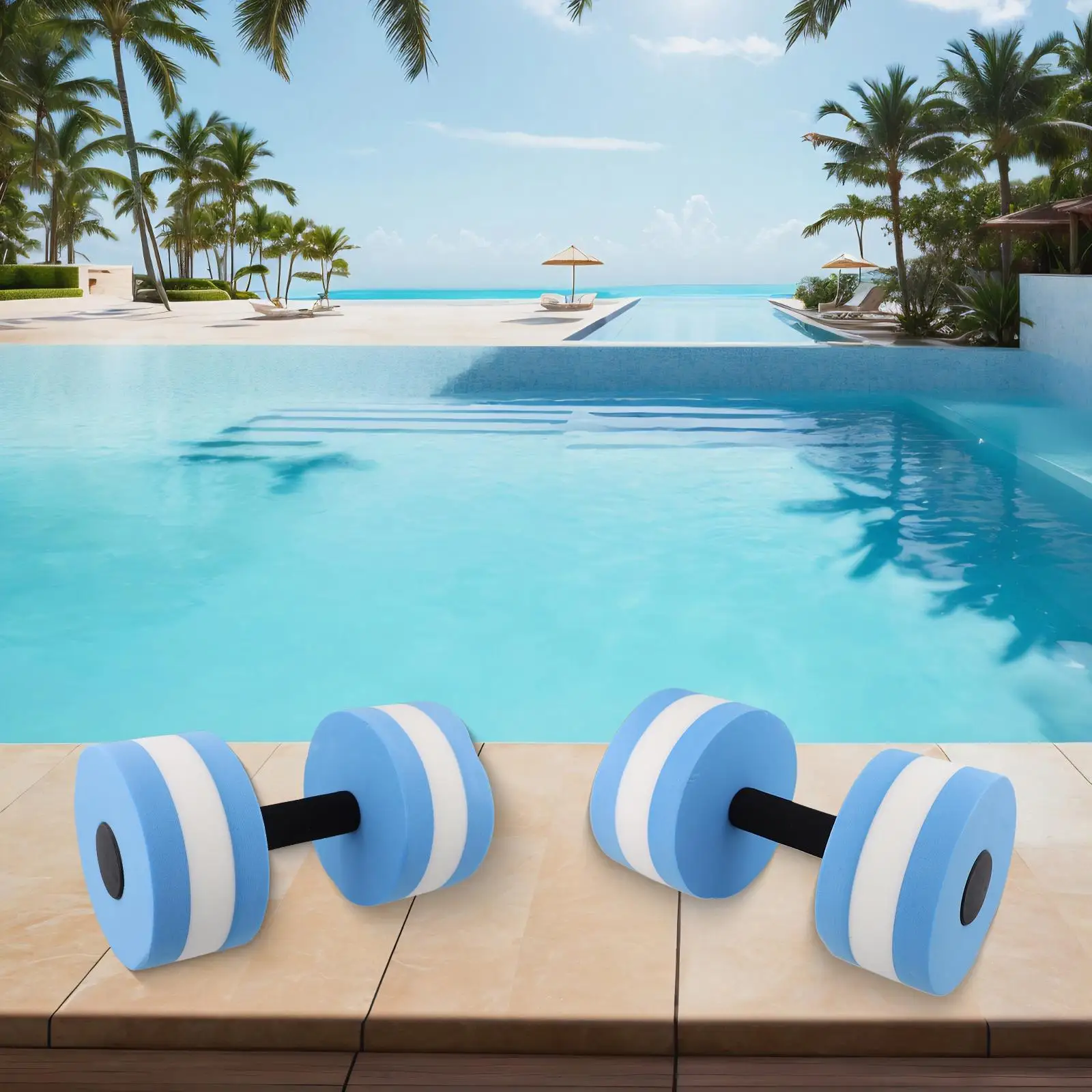 Pool Water Dumbbell EVA Foam Aerobic Exercise Aqua Exercise Barbell Fitness Low Water Absorption Strength Training