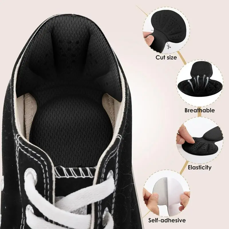 Neues 2-in-1-Schwamm-Fersenkissen, Rückseite der Einsätze, Fersenschutz, Schuhpolster für Schuhe, zu groß, weiche Mesh-Fersengriffe, Schuheinlagen – Detail 5