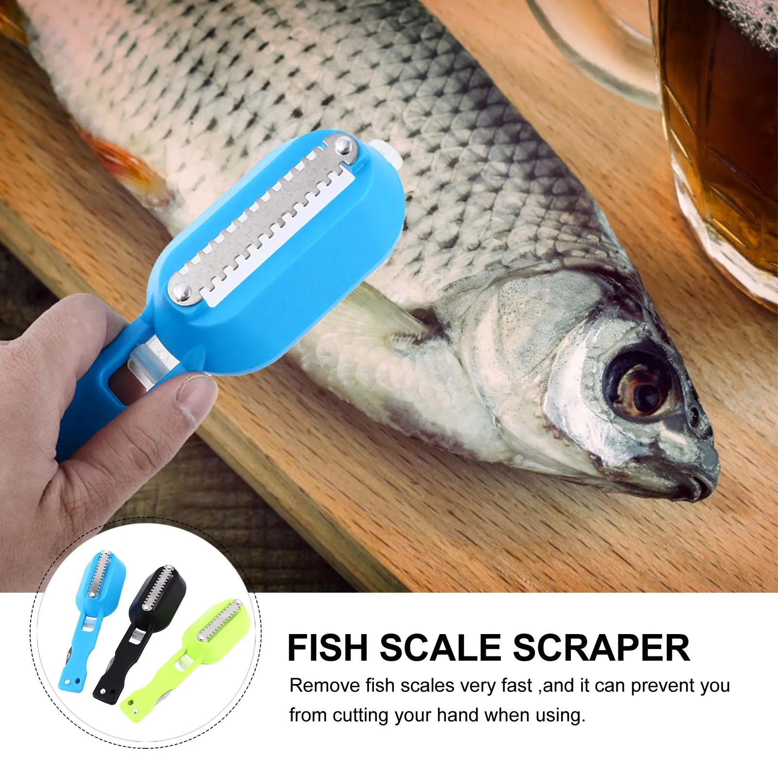 

3 Pcs Fish Scale Planer Cleaning Tools Scraper Scales Remover Scraping Pp Kitchen