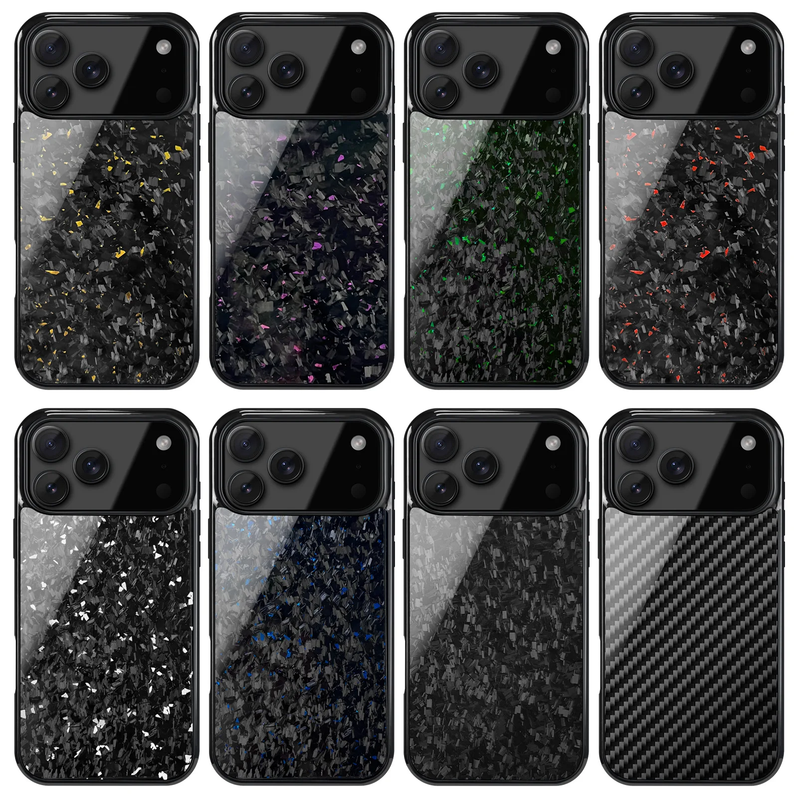

Magnetic Glossy Real Forged Carbon Fiber Case for New iPhone 17 Pro 17 Pro Max Protective Phone Back Cover with MagSafe