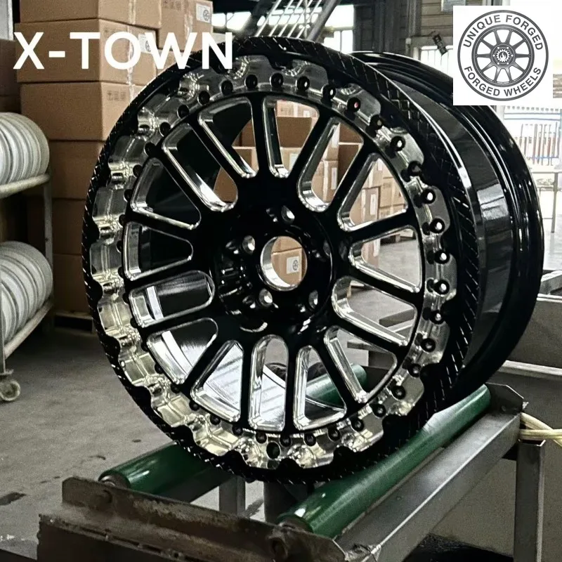 26 Style 1 Piece 5x120/5x114.3 Forged Rims 17 18 19 20 22 24 26 Inch Black Alloy Drag Racing Wheels Beadlock Wheels Concave Desi