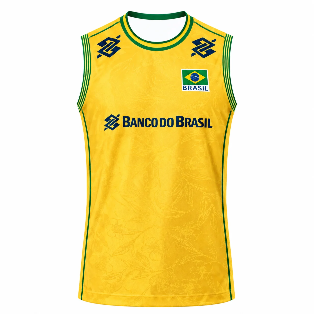 2026 New Brazil Beach Volleyball Home Jersey Sleeveless Yellow Team Tank Top Adults & Kids Unisex Brasil Sports Uniform
