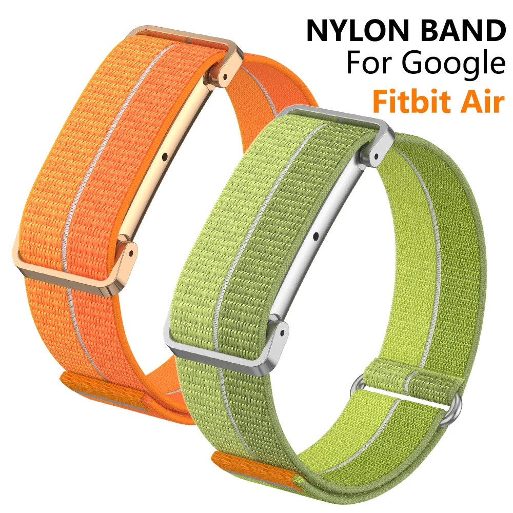 Woven Nylon Braided Sport Band for Google Fitbit Air Stretchy Lightweight Breathable Wriststrap Adjustable Loop Bracelet