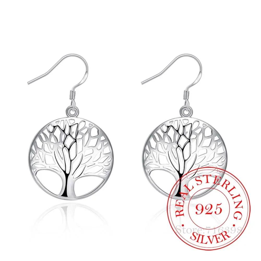 925 Sterling Silver Earring Korean Tassel Vintage Tree of Life Long Dangle Earrings For Women 2024 Engagement Wedding Jewelry