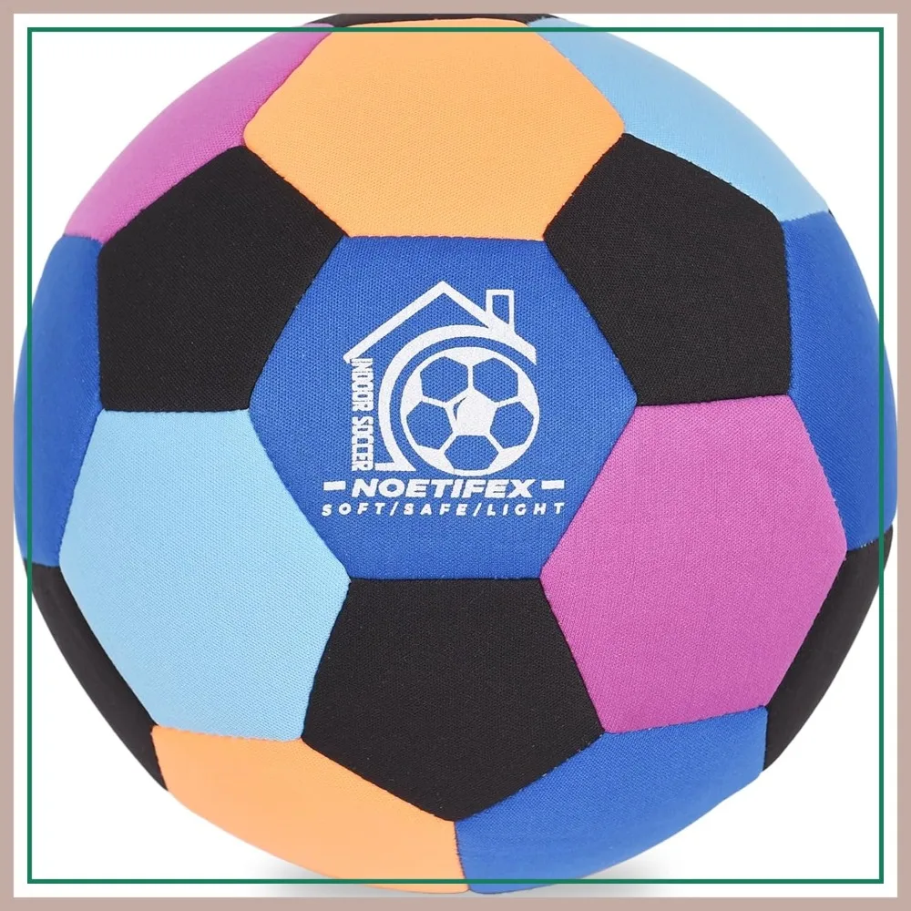

Soft Fabric Soccer Ball Size 4 for Indoor Training, Silent Lightweight Ball for Dribbling & Juggling at Home (Deflated)