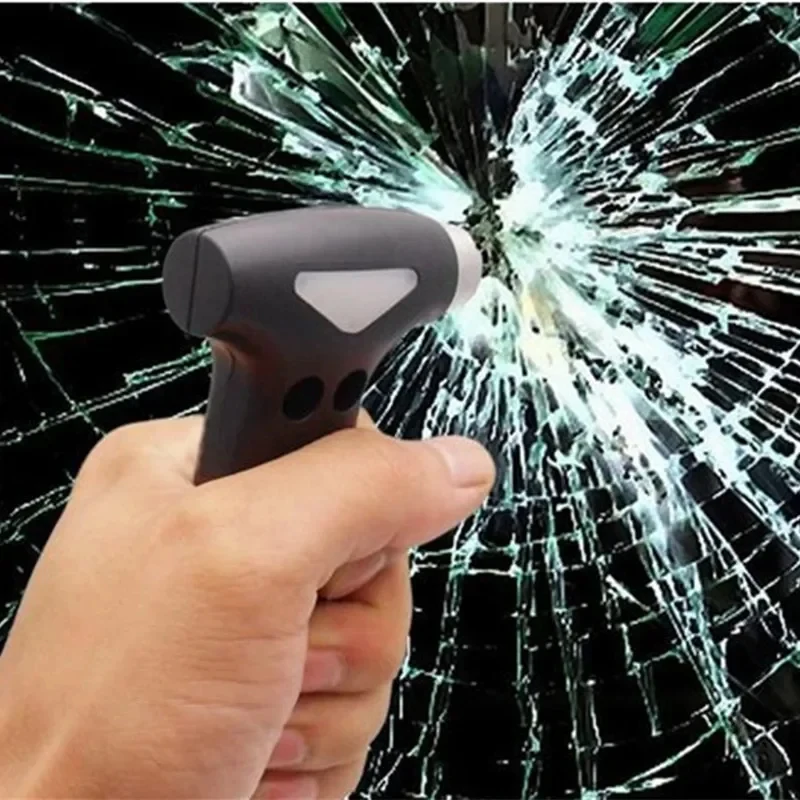 Ferramenta de Segurança de Emergência para Carro, Martelo Quebra-Vidros Portátil com Cortador de Cinto de Segurança para Fuga de Veículos