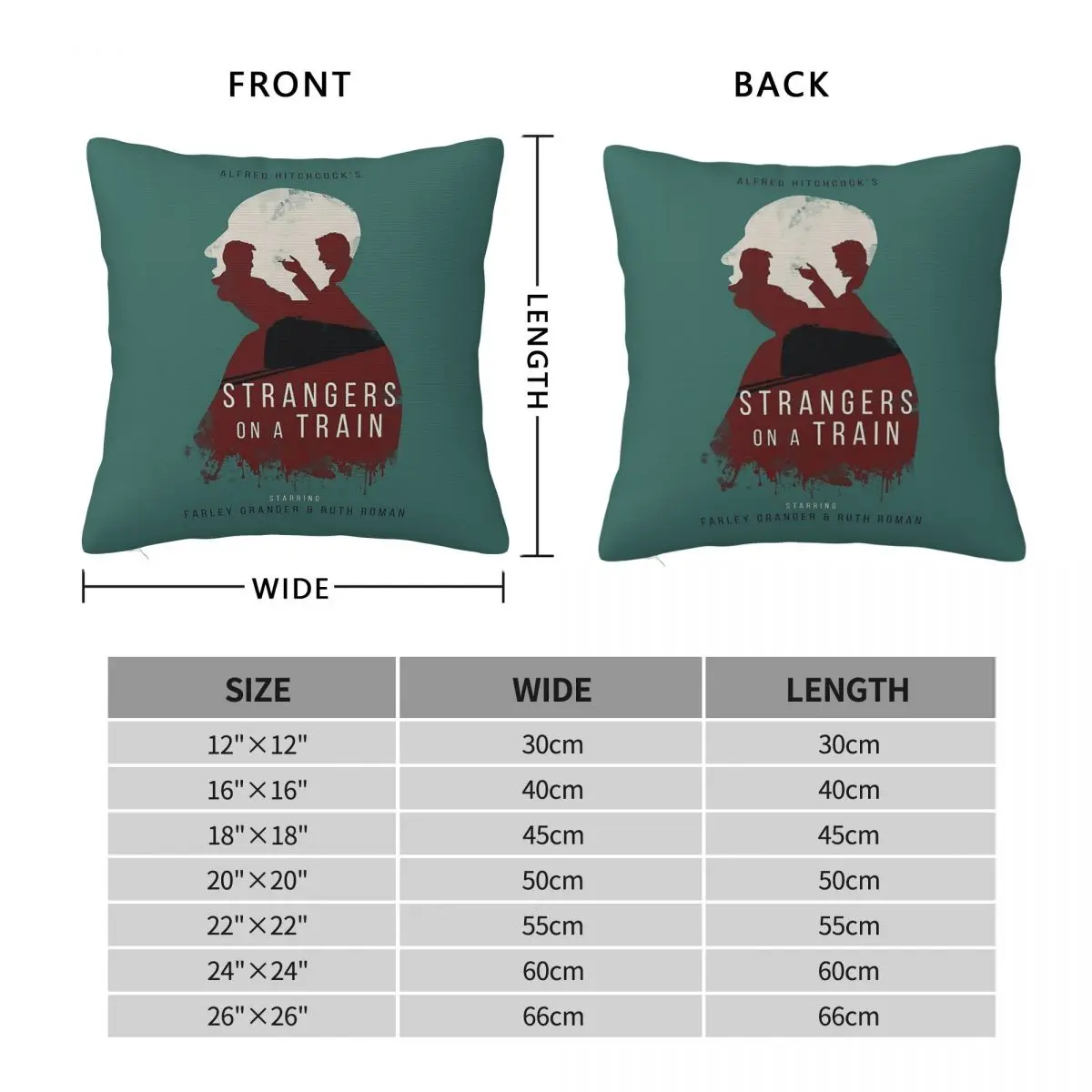 Alfred Hitchcock Strangers On A Train Square Pillowcase Polyester Linen Velvet Printed Zip Decor Throw Pillow Home Case 45x45