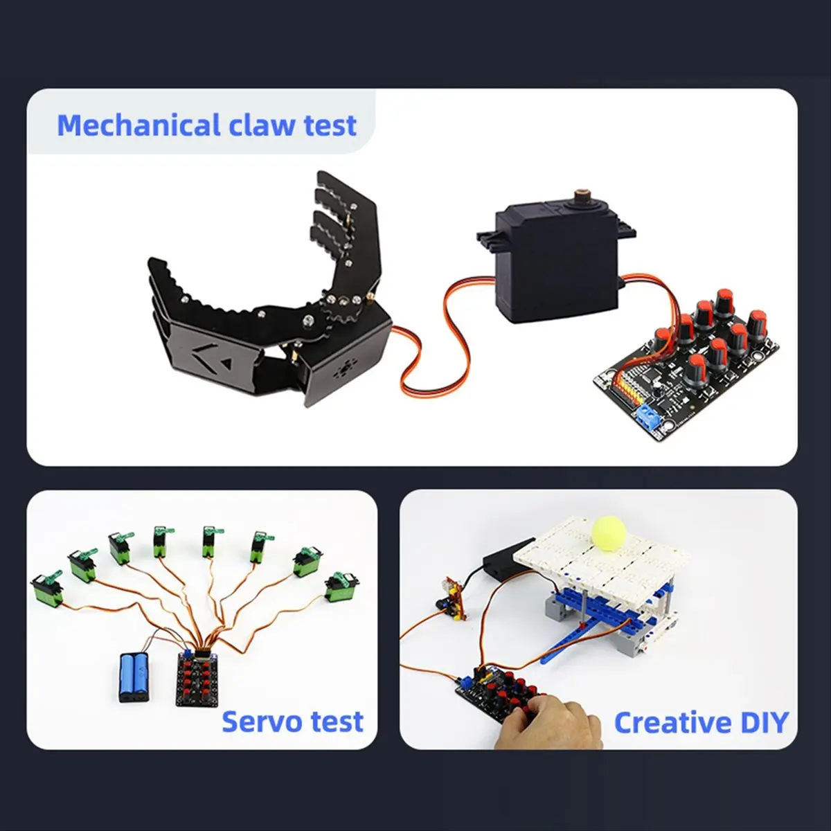 workjob Eight-Way Servo Controller Robot Arm Test Board Driver Knob 8-Way Pwm Development Industrial Control Debugging Board