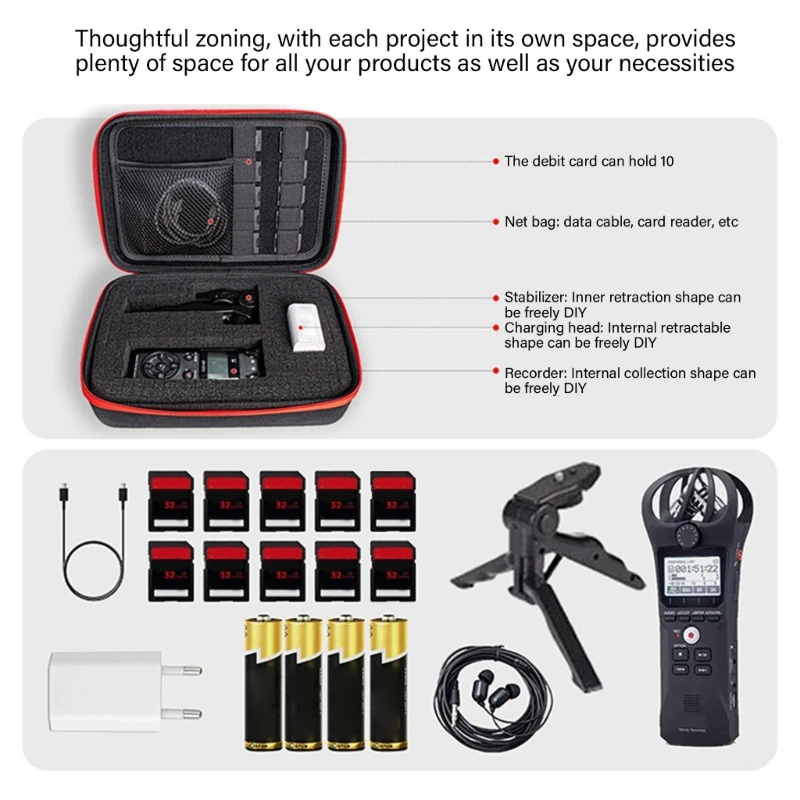 M17B Cứng EVA Du Lịch Ngoài Trời Hộp Đựng Cho H2N/H5/H4N/H6/F8/H8 Đầu Ghi Túi Bảo Quản hộp Bảo Vệ