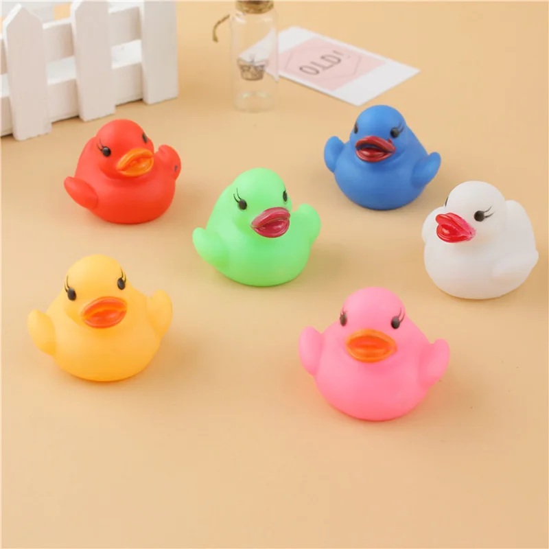 6Pcs/Set Cute LED Flashing Light Floating Duck Bath Tub Shower Rubber Toys for Kids Funny Summer Swimming Pool Game  Accessories