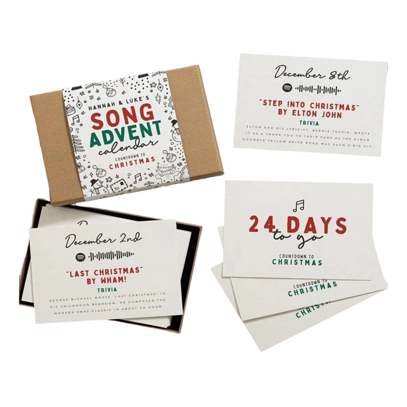 크리스마스 강림절 달력 카드, 카운트다운 달력 카드 세트, 24 일 인사 카드, 기념 24 개