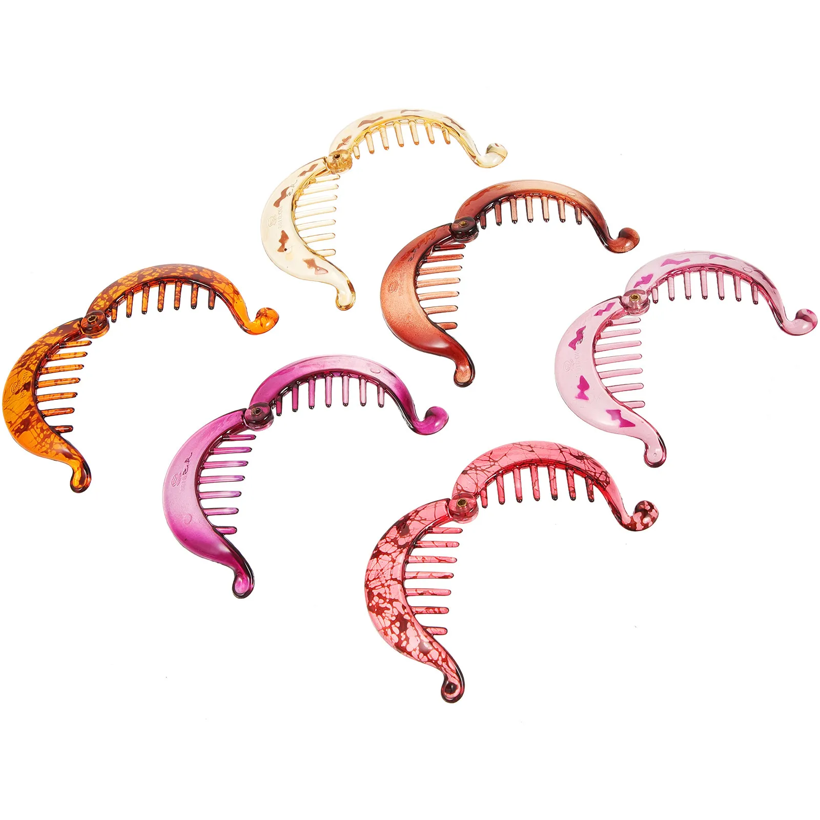 

Набор из 6 заколок-бананов для волос для женщин: модные, не повреждают волосы, надежно фиксируют густые волосы, для повседневного использования, вечеринок и свадеб