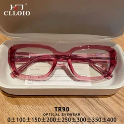 CLLOIO Ladies Thick Square Anti Blue Ray Glasses Frame Myopia Hyperopia Reading Eyeglasses Prescription Customized Women Glasses