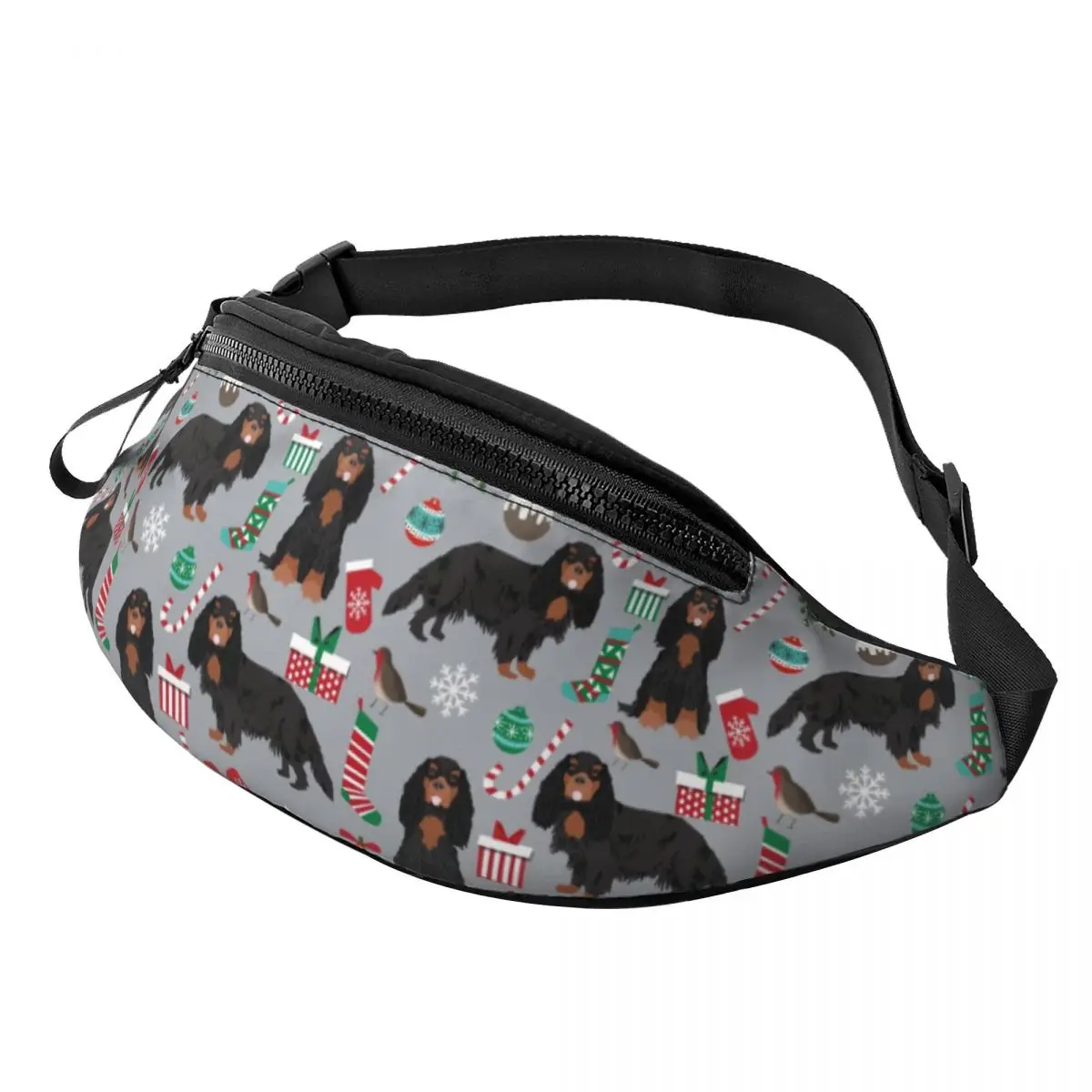 Cavalier King Charles Spaniel Christmas Gifts Fanny Pack for Traveling Men Women Pet Dog Crossbody Waist Bag Phone Money Pouch