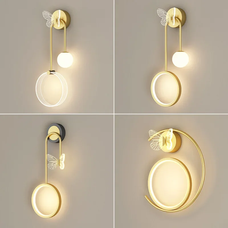 Modern LED Wall Lamps For Bedroom Bedside Living Room Backgroun  Aisle Wall Sconce Lamps Indoor Home Decoration Lighting Fixture