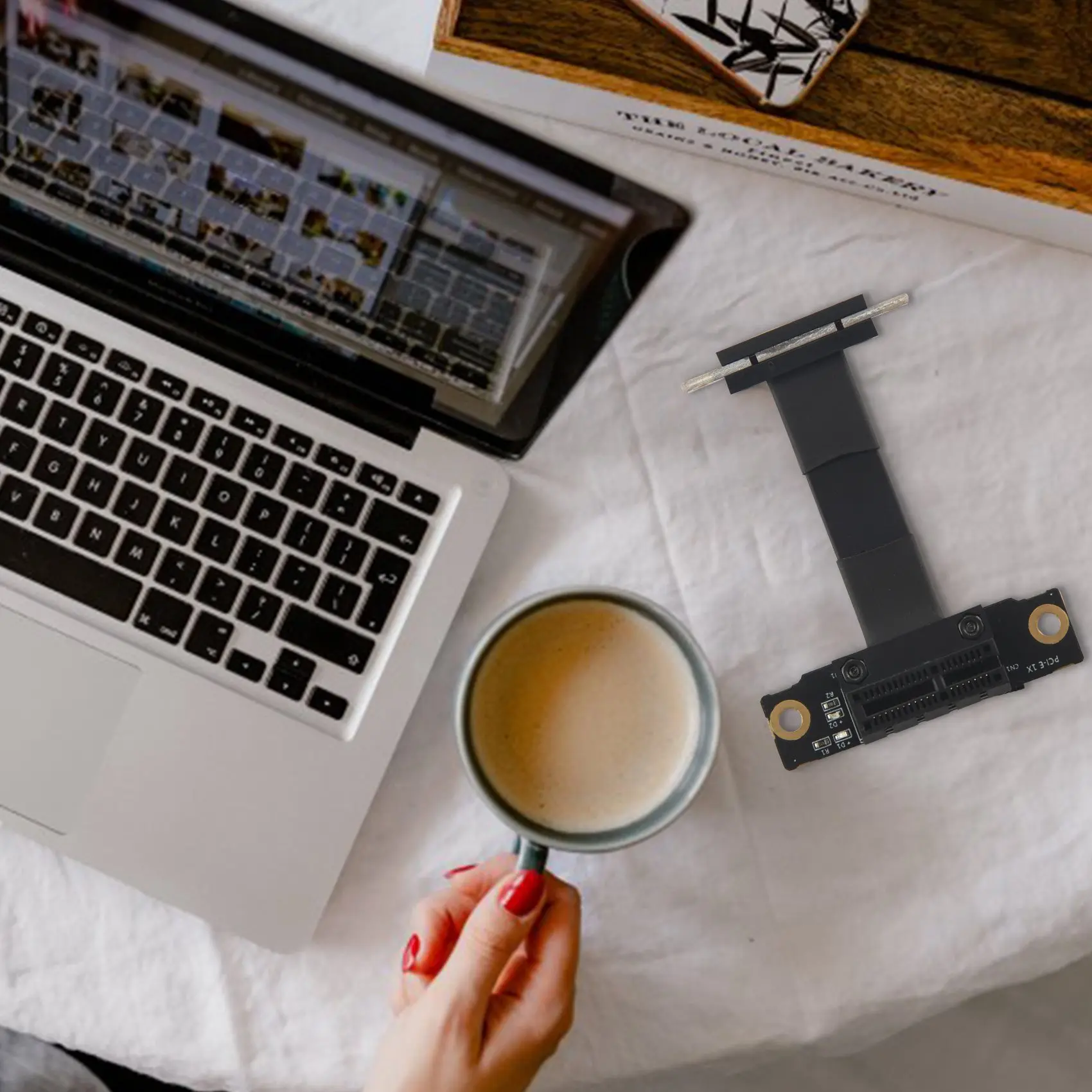 PCIE X1 Riser Cable Dual 90 Graus Ângulo Direito PCIe 3.0 X1 para X1 Cabo de Extensão 8 Gbps PCI Express 1X Riser Card 5cm