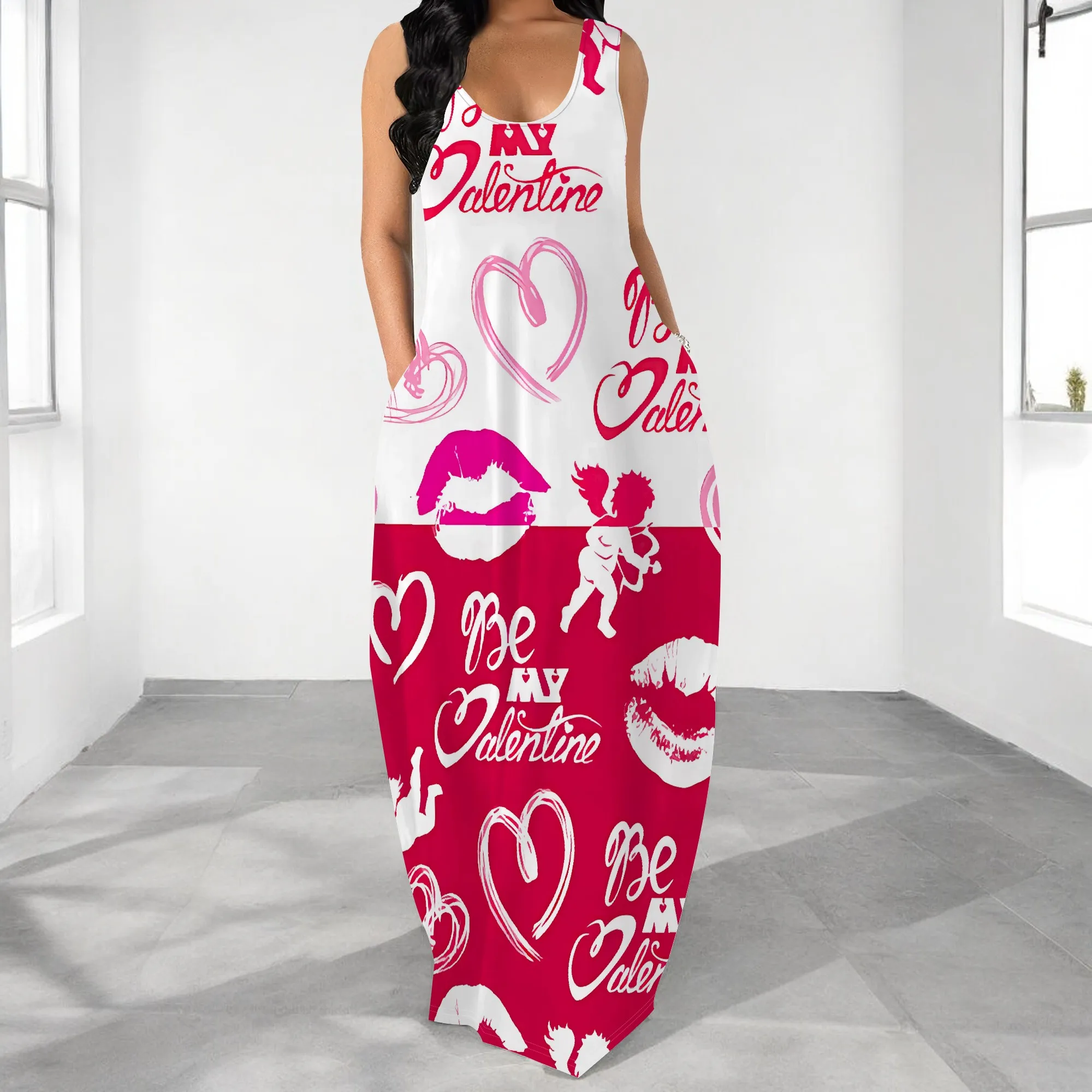 

Plus Size Sleeveless Maxi Dress Women Summer Casual Beach Long Dress Vacation Outfit