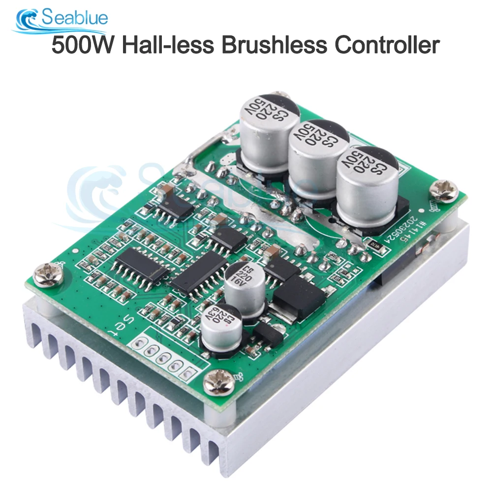 500W 15A DC 12-36V Brushless Hall Free Motor Driver Board High Power Motor Foward Reverse Speed Controller Control Switch Module