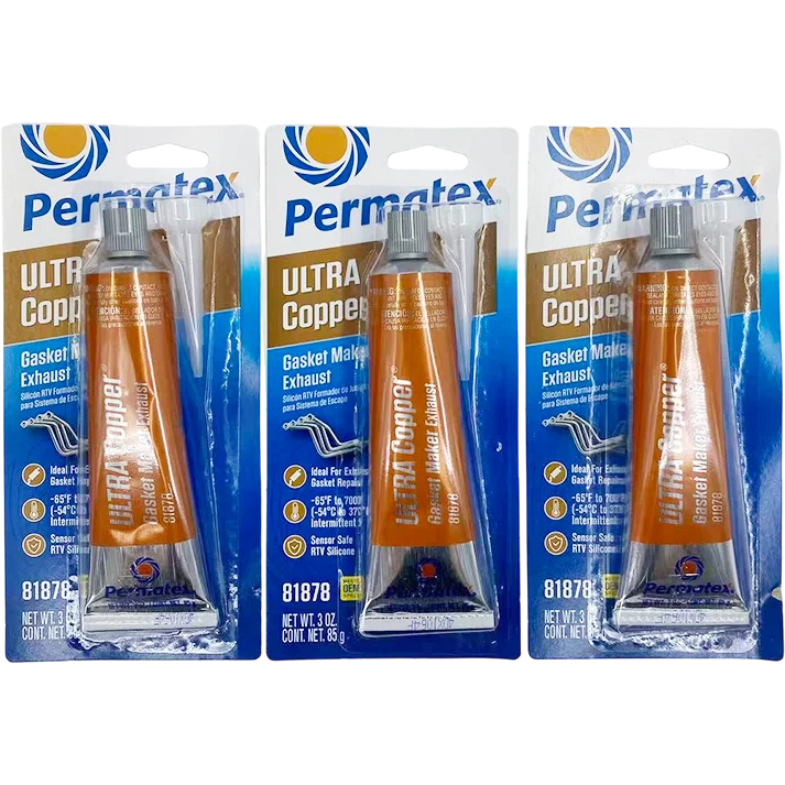 Permatex 81878 Ultra Copper RTV Silicone Gasket Adhesive High-Temperature And Oil Resistant for Automotive Repair