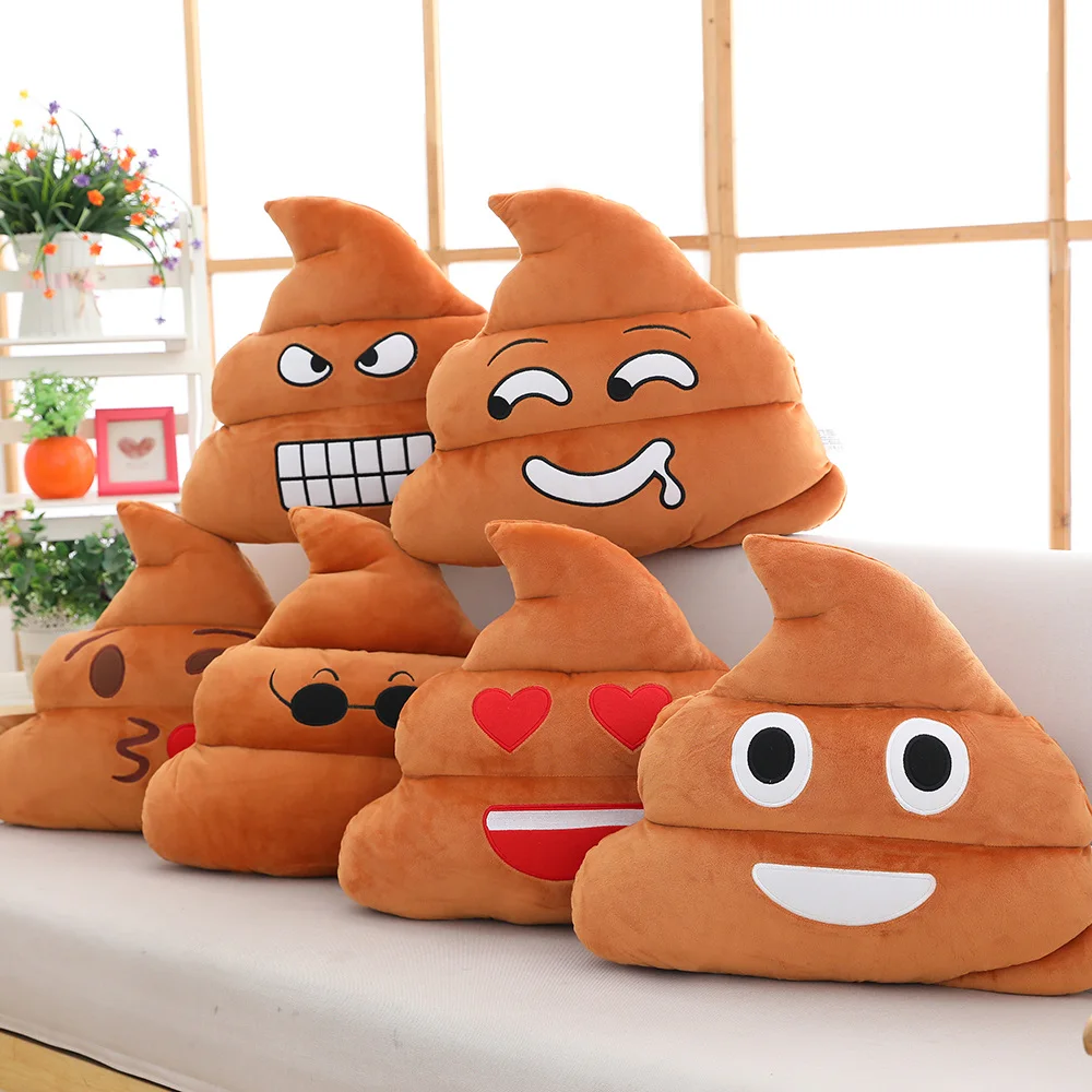 25-45CM Kawaii Cartoon Anime Toilet Expressions Stuffed Plush Toys Funny Poop Toys Pillow Children's Holiday Gifts