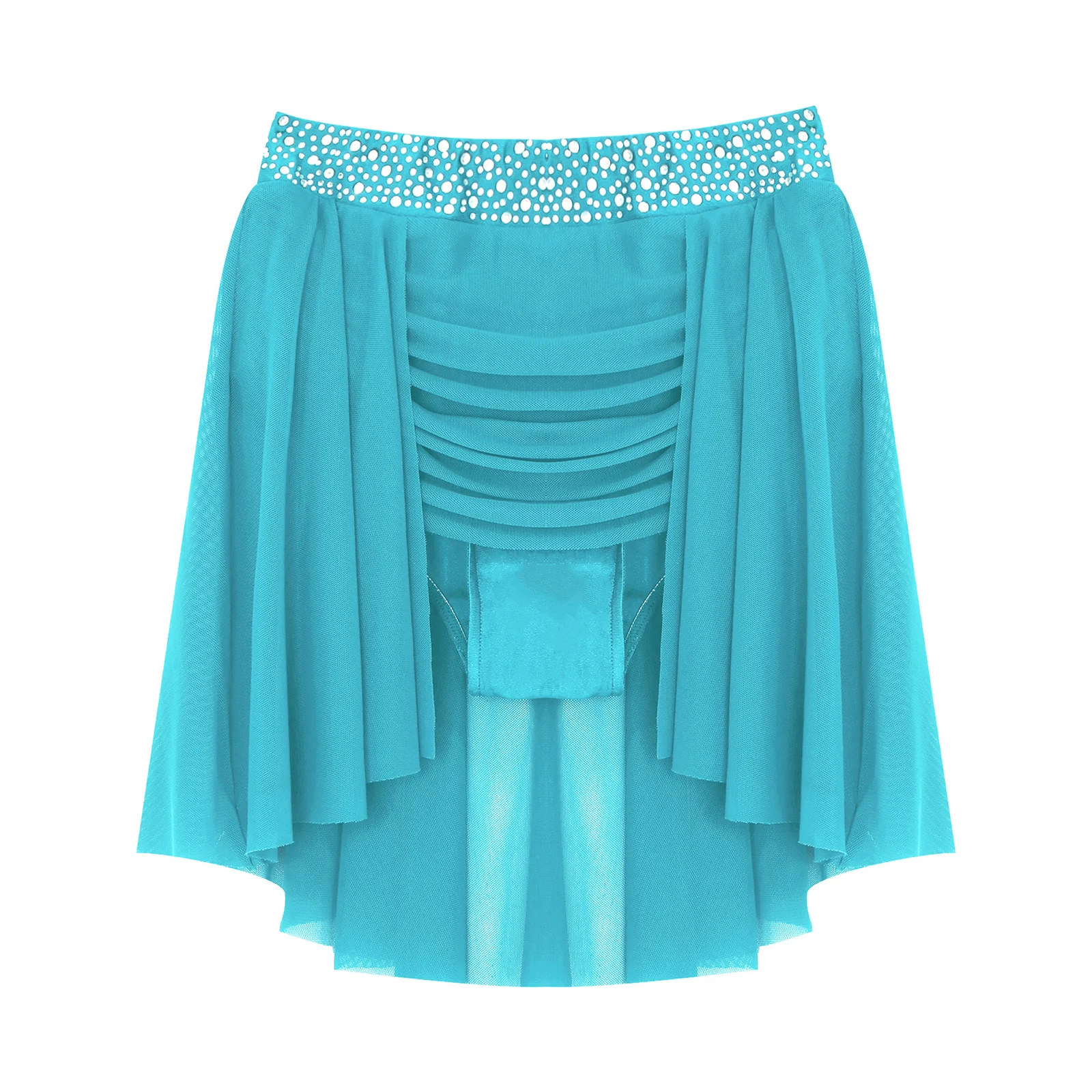 Children's Skirts Kids Girls Sparkly Sequins Metallic Latin Jazz Dance Skirt Mini Skater Cha-cha Skirt Stage Performance Costume
