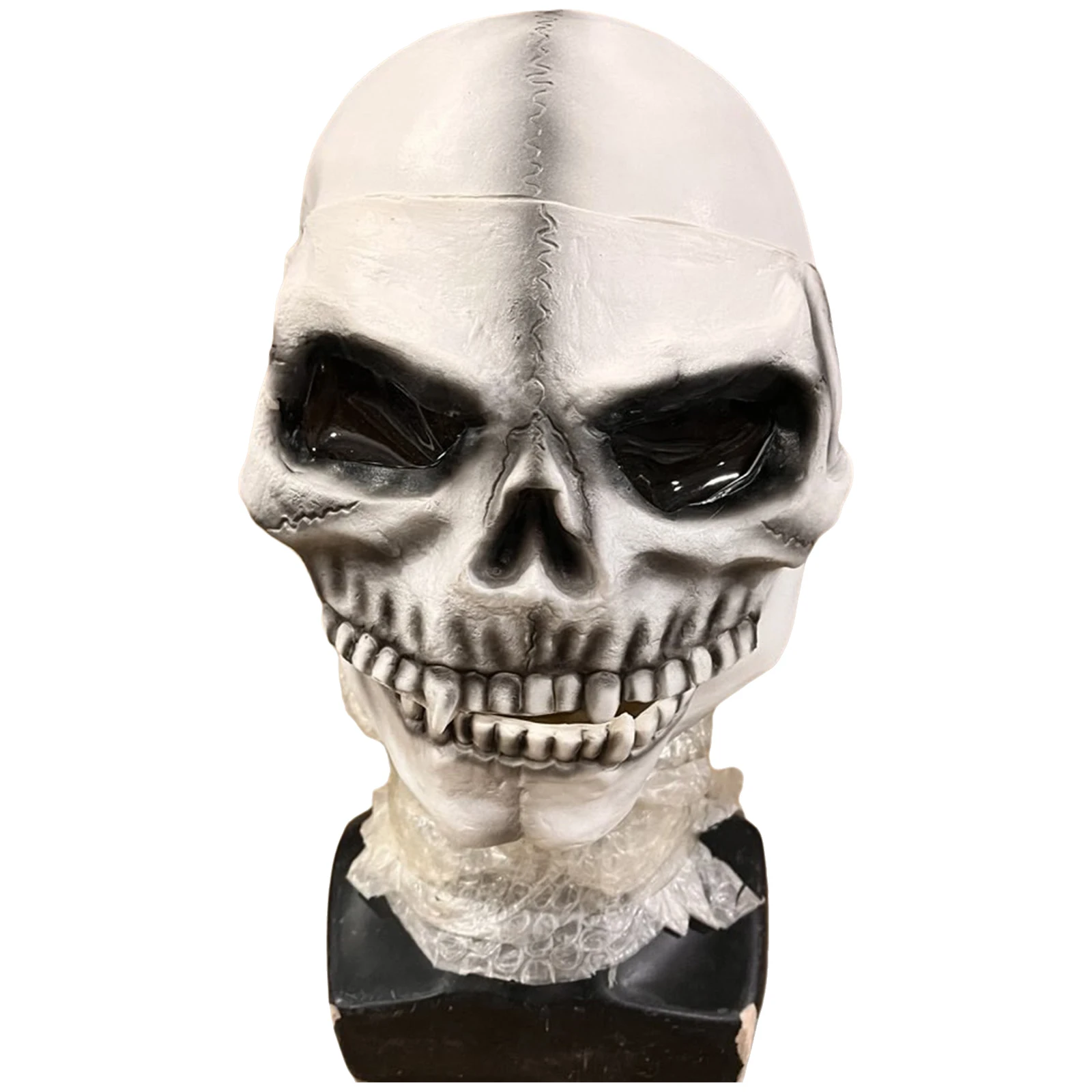 Realistico raccapricciante spaventoso horror adulto teschio casco scheletro maschera a testa intera per costume cosplay di Halloween accessorio per feste fantasia