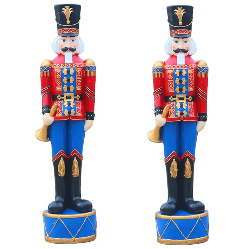 Large 6ft Nutcracker Christmas Ornament Giant Outdoor Shopping Mall Displays 180cm Life Size Christmas Nutcracker Soldier Statue
