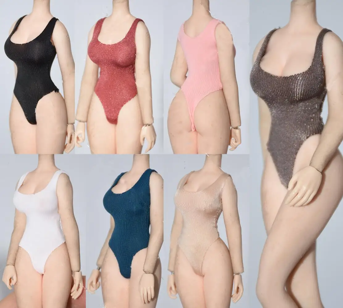 1/12 Female Soldier Model Ice Silk Tights Swimsuit Colorful Sexy Dress Socks 6Inch Action Figure Body Doll